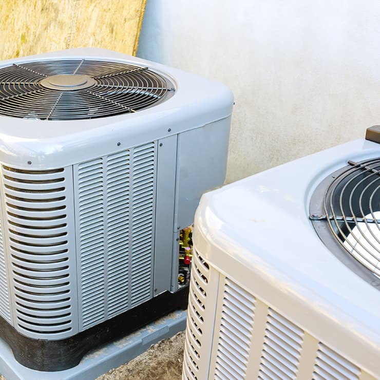 Outdoor HVAC equipment installed for a new construction project in Maryland